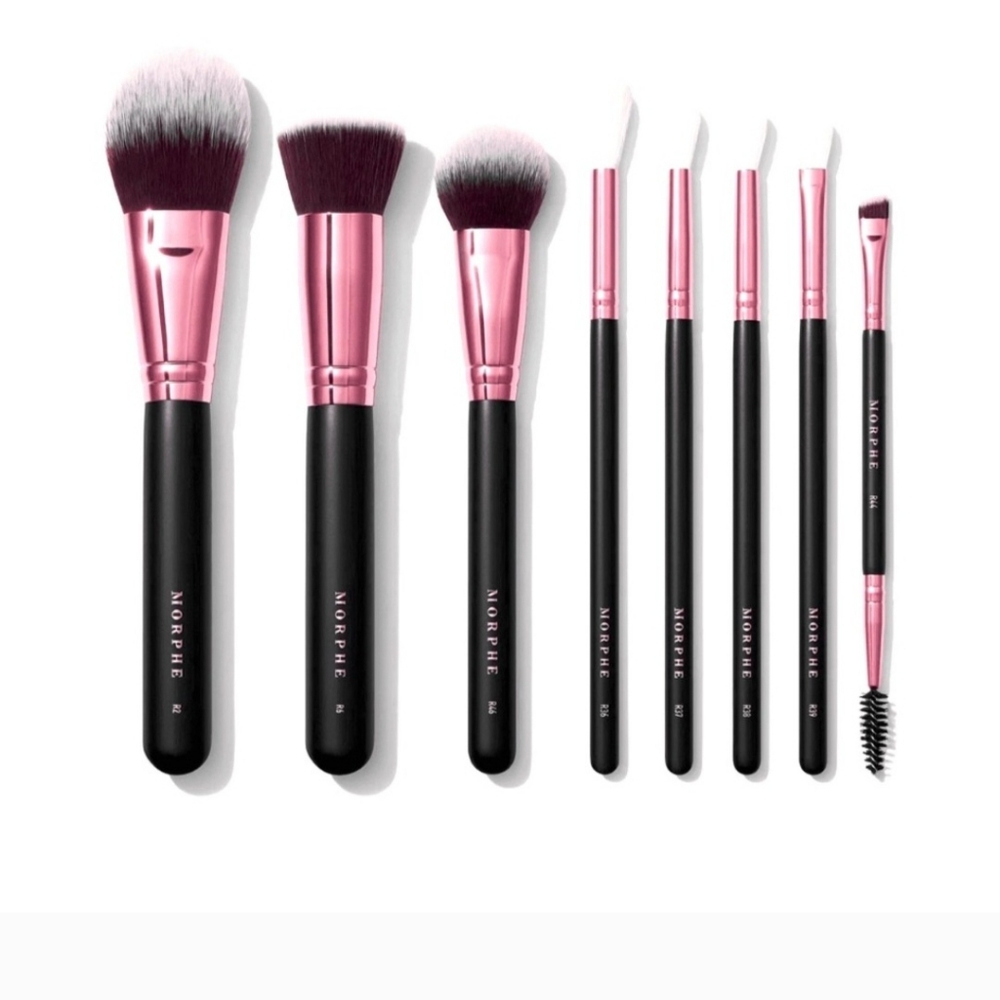 🆕 MORPHE Flash Of Rosé 8-Piece Rose Gold Brush Set | Eye and Face Makeup